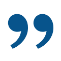Blue quotation marks on black background