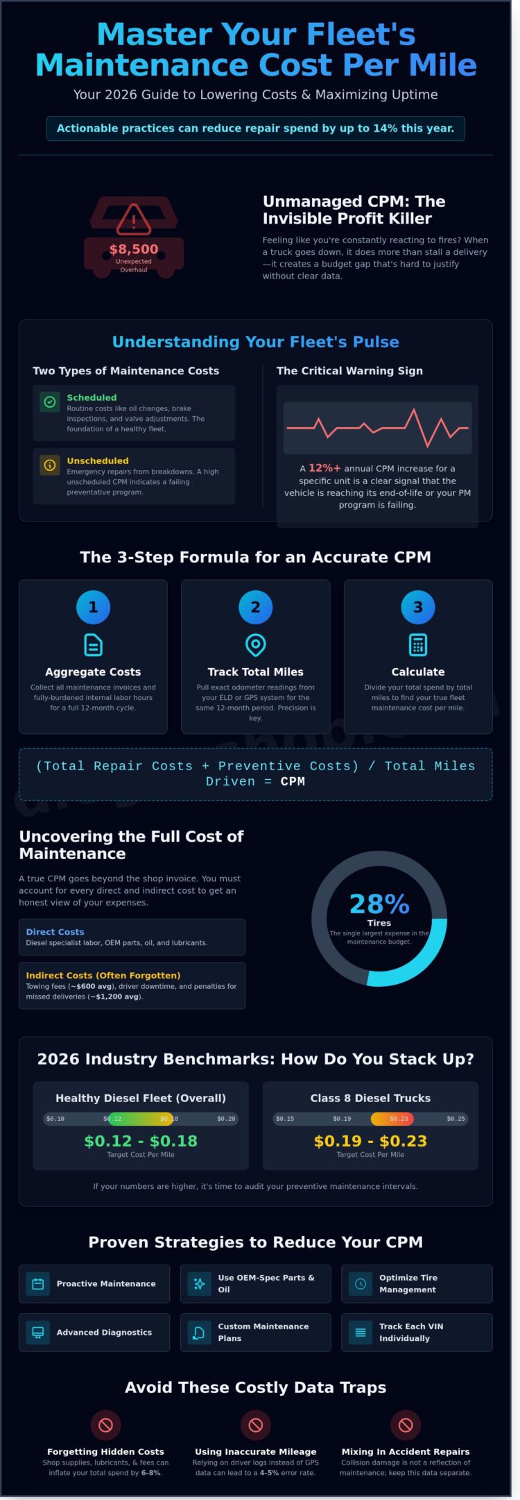 Fleet Maintenance Cost Per Mile: A 2026 Guide to Benchmarking and Reduction