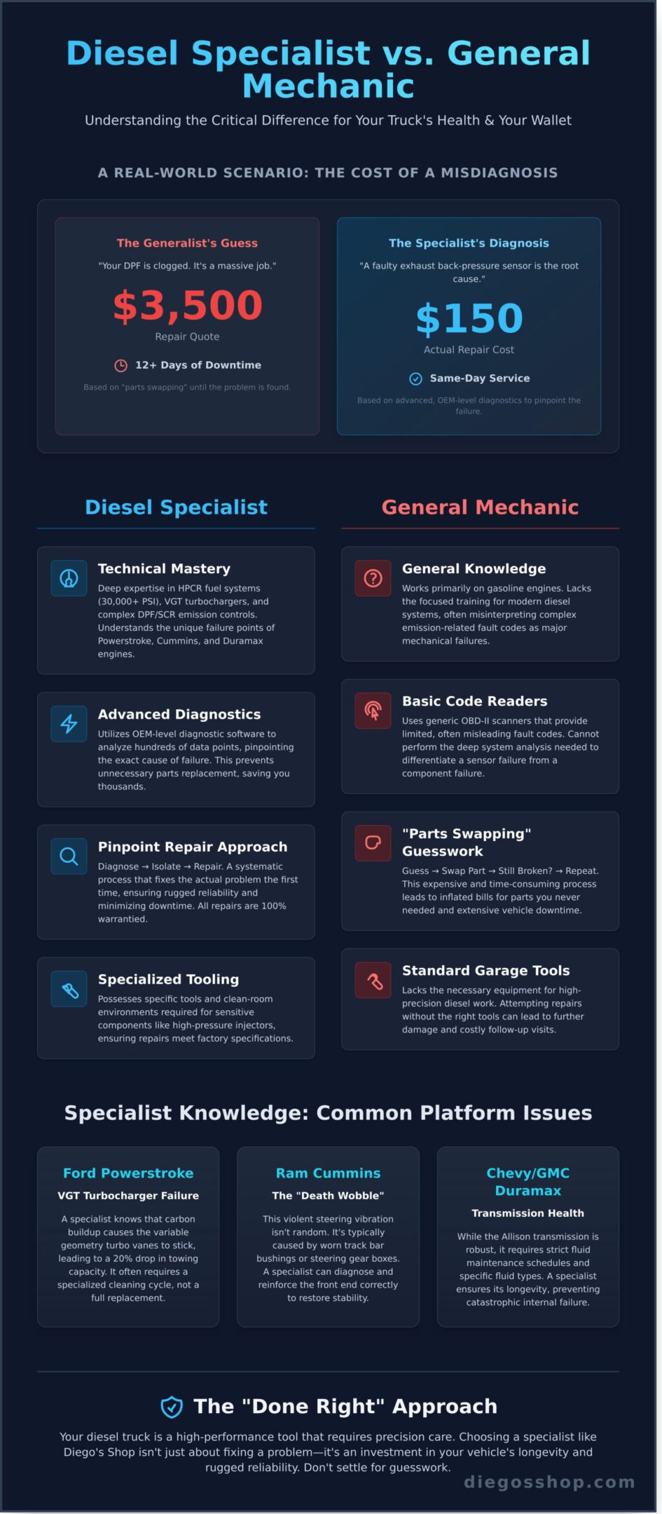 Light Duty Diesel Repair Near Me: Expert Service in Springville, UT