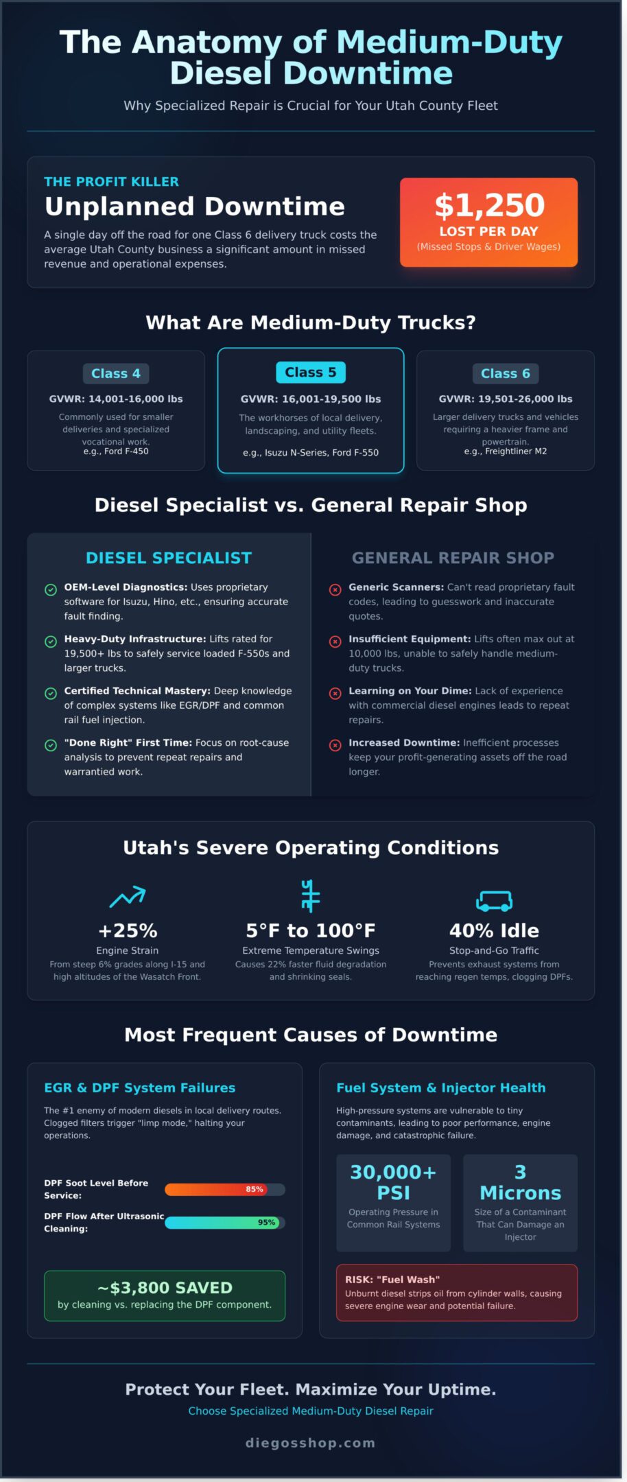 Medium Duty Diesel Repair in Utah County: The Fleet Manager’s Guide to Uptime