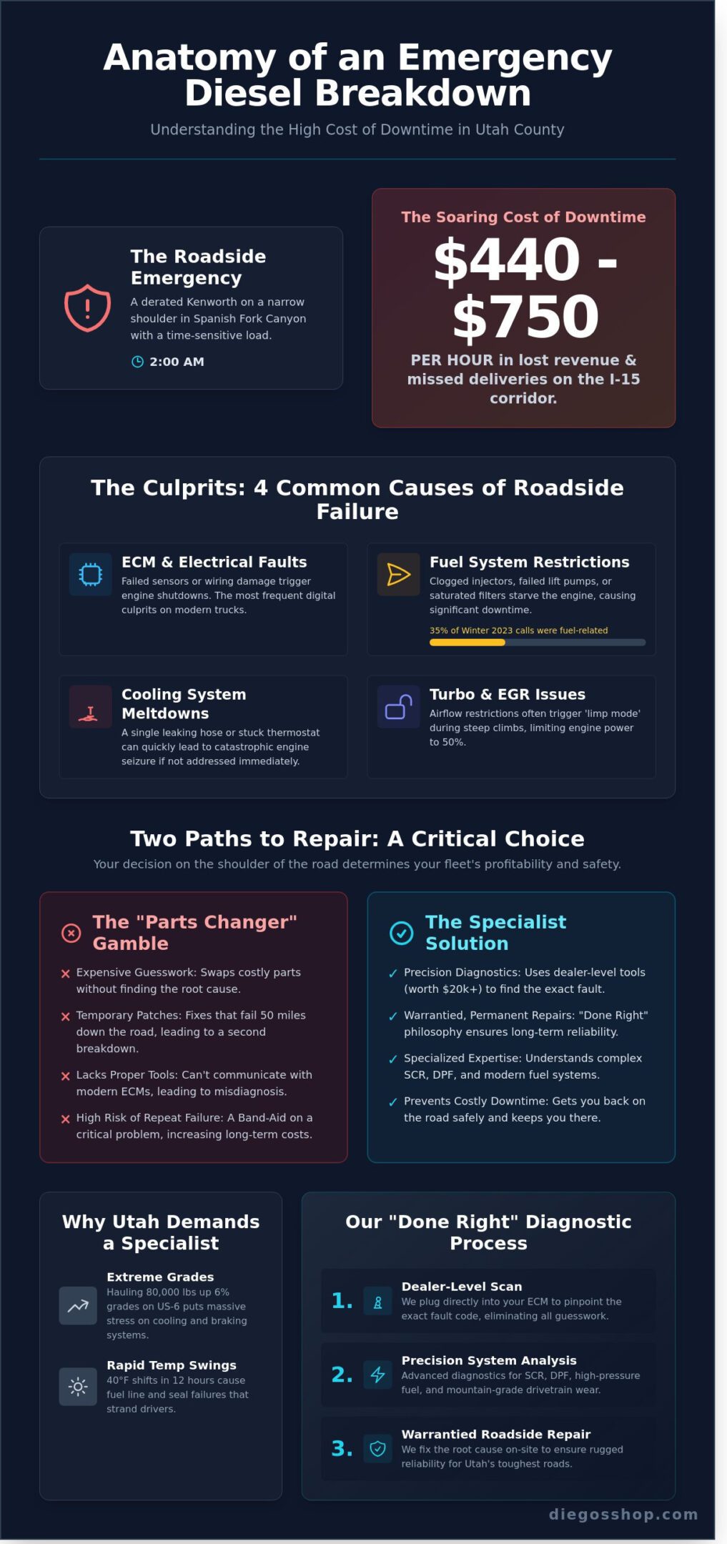 Emergency Diesel Repair in Utah County: Fast, Warrantied Roadside Solutions