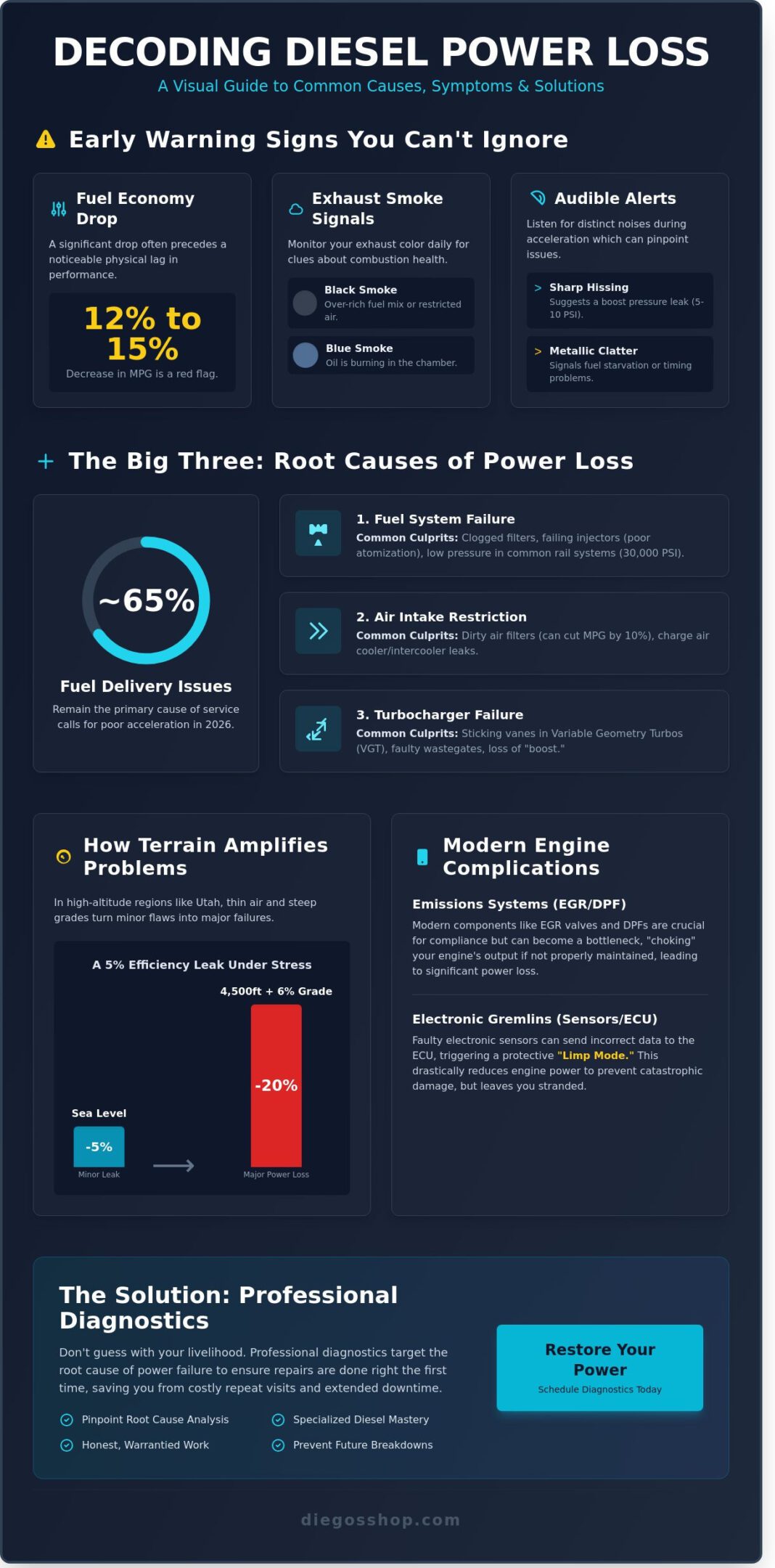 Loss of Power in Diesel Engine: Causes and Expert Solutions for 2026