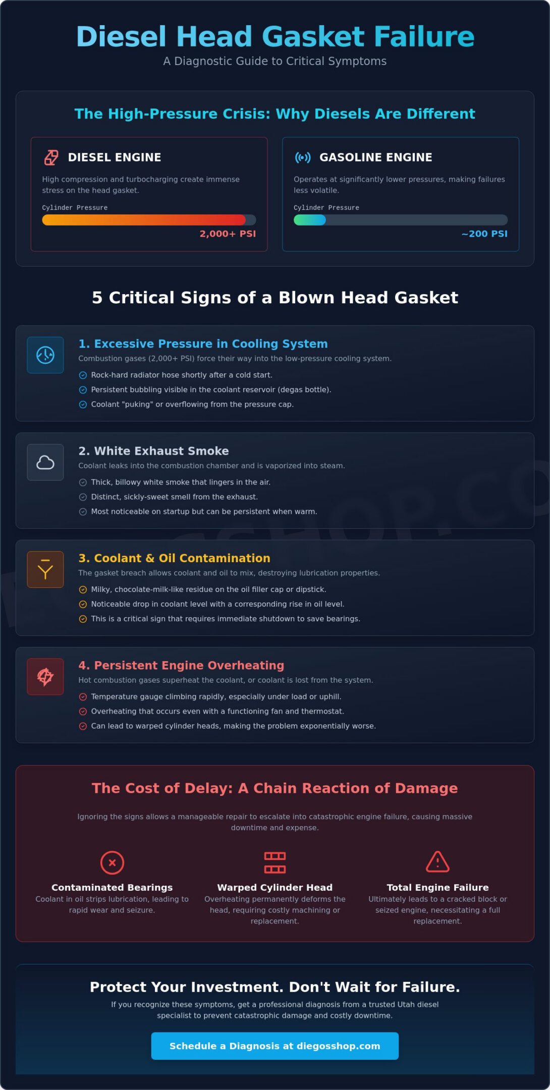 Signs of a Blown Head Gasket in Diesel Engines: The 2026 Diagnostic Guide