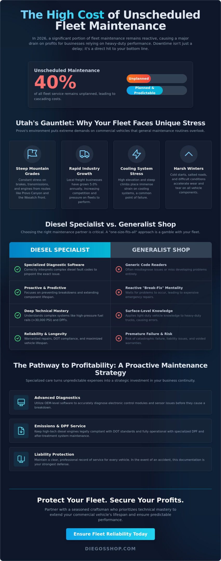 Fleet Maintenance in Provo, UT: Maximize Uptime with Diesel Expertise