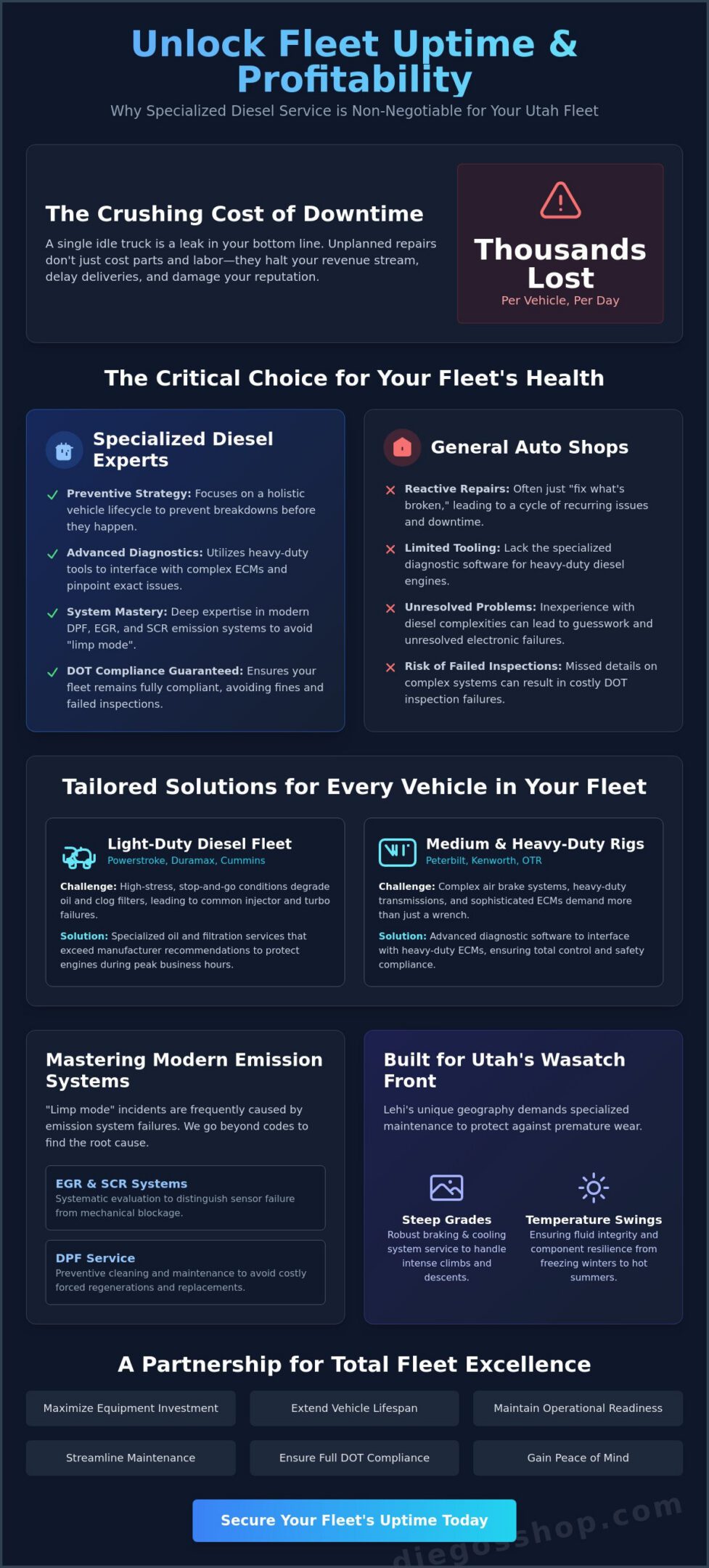 Reliable Fleet Services in Lehi, Utah: Keeping Commercial Diesel Trucks on the Road